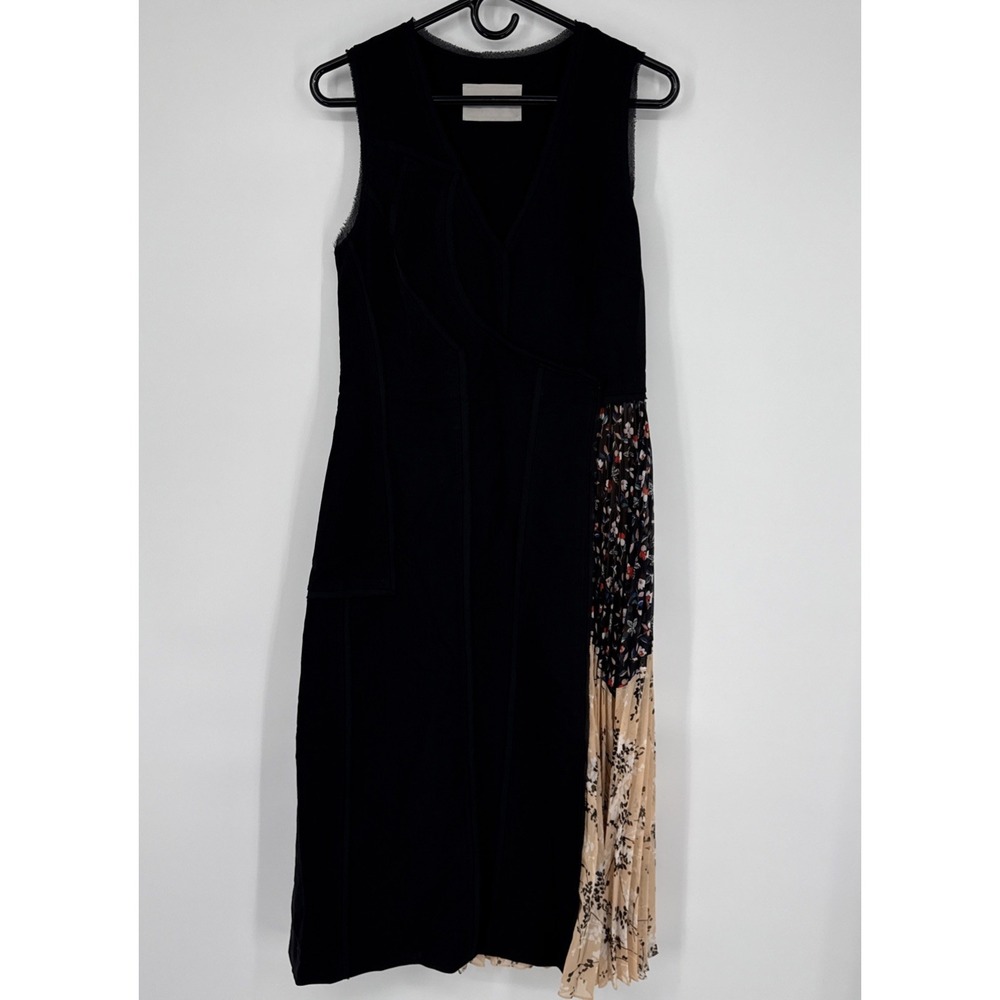 Jason Wu Chiffon Panel Midi Dress Floral Dark Coquette Whimsigoth Black Formal 8
